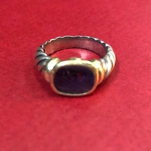 David yurman gold and silver amethyst ring